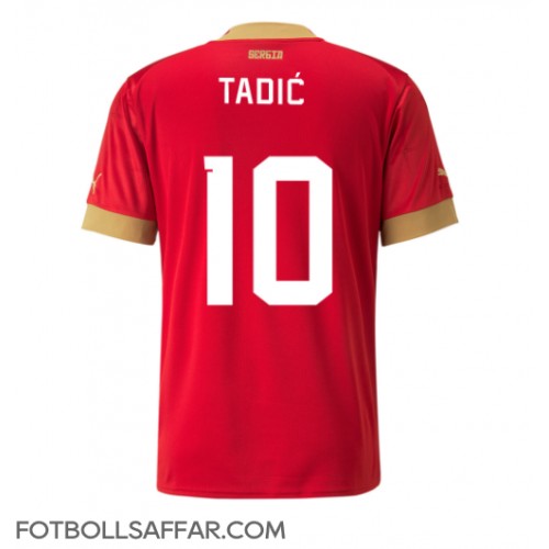 Serbien Dusan Tadic #10 Hemmatröja VM 2022 Kortärmad